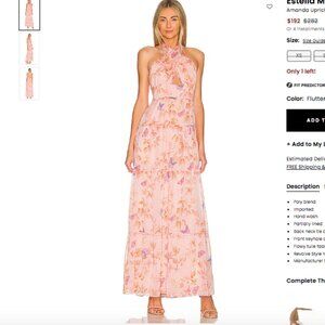 Amanda Uprichard Estella Maxi Dress / Flutter / Size Small